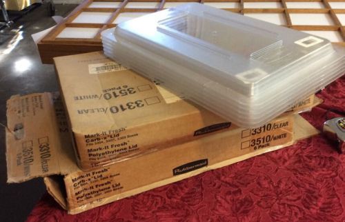 Lot 6 RUBBERMAID 3310  Pan Lid Cold Storage 18&#034; Clear Long 1 Inch Tall New
