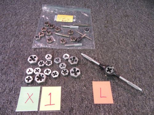 33 PC LM TAP DIE SET STANDARD SAE METRIC MACHINE THREAD MALE FEMALE USED