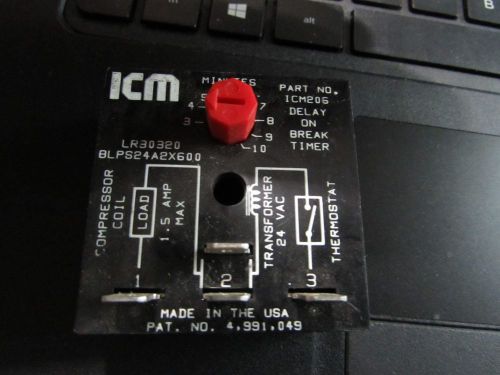 ICM206 Delay on Break Timer Solid State 24VAC .03-10MIN 1.5AMP 15A-INRUSH