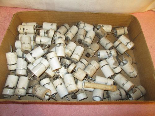 55 Vintage 2-Piece Porcelain Electric Fence Insulators for Wooden Fence Posts