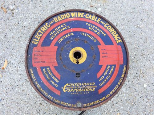 Vintage Cable Spool Consolidated Wire Corporation Hollow Plastic Jacket Housing