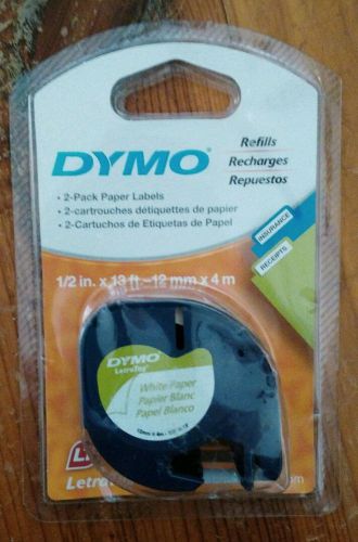 2 Pack Dymo Refill Tapes 1/2&#034;x13ft LetraTag NIP