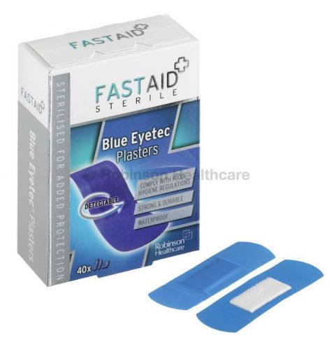 Fast Aid Blue Eyetec Plasters - Pack of 40 Assorted