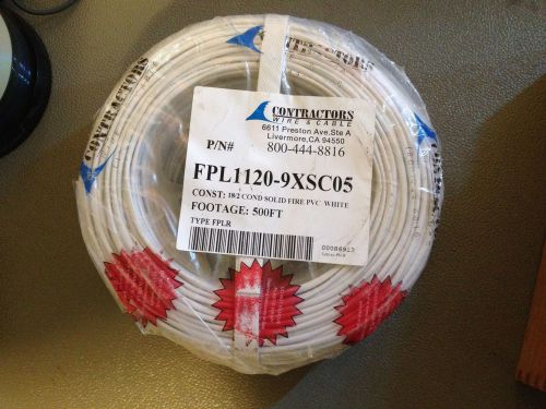Contractors Wire and Cable 18/2 Cond Solid Fire PVC Cable White /500ft