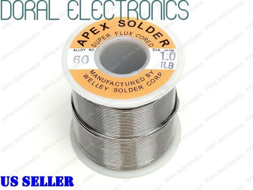 1.0mm 1.0 lb 453g 60/40 rosin core flux tin lead roll soldering solder wire 1lb for sale