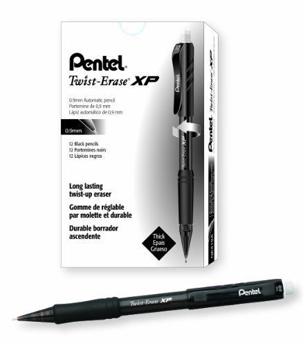 Pentel Twist-Erase EXPRESS Automatic Pencil, 0.9 Millimeters, Black Barrel, Box