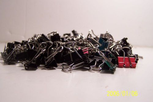 130+ SMALL BINDER CLIPS-SOME SLIGHTLY LARGER- LOOSE-ALL GOOD