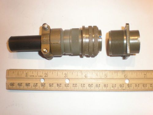 NEW - MS3106A 20-7S (SR) with Bushing and MS3102A 20-7P - 8 Pin Mating Pair