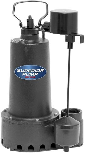 Superior pump 92352 hi-flow cast iron sump pump, 7.6 amp, 1/3 hp for sale