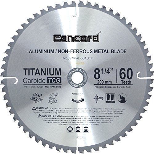 Concord Blades ACB0825T060HP 8-1/4-Inch 60 Teeth TCT Non-Ferrous Metal Saw Blade