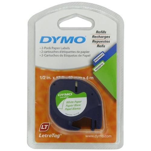 DYMO 10697 Self-Adhesive Paper Tape for LetraTag Label Makers, 1/2-inch, New