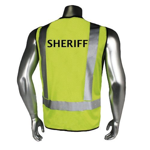Radian brand hi vis reflective traffic vest &#034;sheriff&#034;  on back and left chest for sale