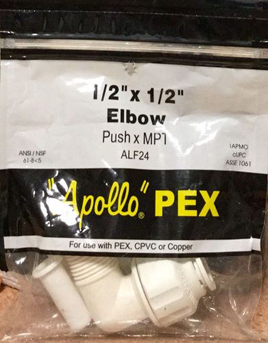 Apollo PEX 1/2&#034; x 1/2&#034; Elbow ~ Push x MPT