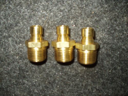 New (lot of 3) ppe brass male plug fitting b354 3/8&#034; id, npt 1/2&#034; for sale