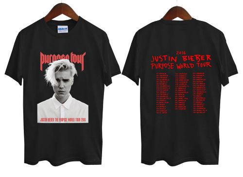 Justin Bieber Superstar Purpose World Tour 2016 T-Shirt Black