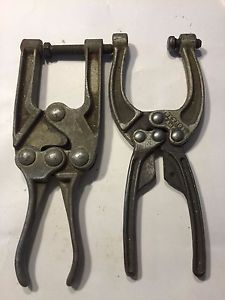 Lot of Two Toggle Plier Clamp Machinist Tool Detroit Stamping