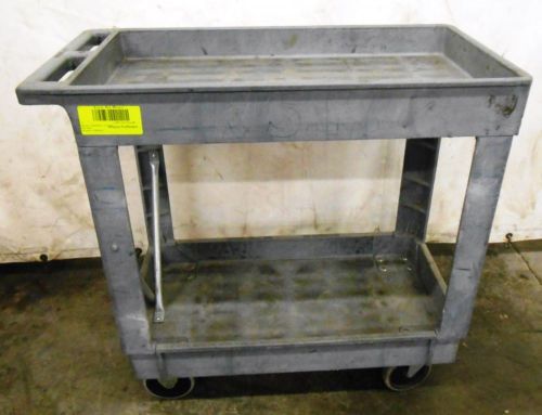 RUBBERMAID SERVICE CART, RCP9T6600GRA, 2 SHELF CART, 400# CAP. 9T6600 GRAY