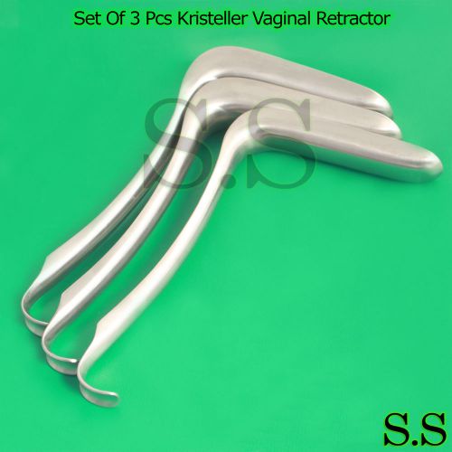 Set Of 3 Pcs Kristeller Vaginal Retractor S,M,L Veterinary Surgical Instruments