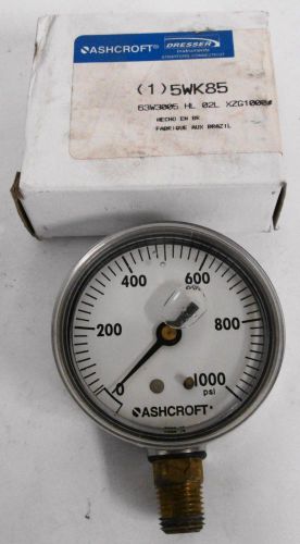 Ashcroft 63w3005 hl 02l xzg1000 pressure gauge 0-1000psi for sale