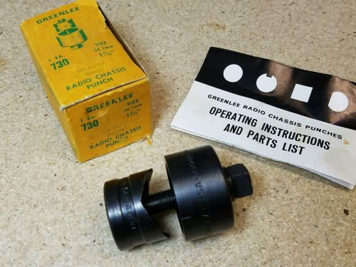 Greenlee no. 730 - 1 3/16&#034; diameter punch and die set - radio chassis punch for sale