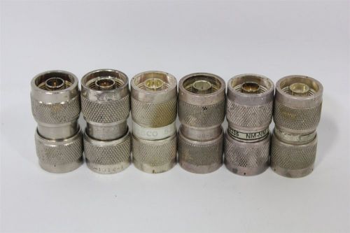 LOT OF 6 RF Coaxial Adaptors Straight Adapter N(M)-N(M) RFN-1014-1 MULTI BRAND