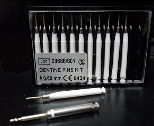 Dentinal Retention Titanium Pins 0.60mm 12 pack for Restorations and Build Up