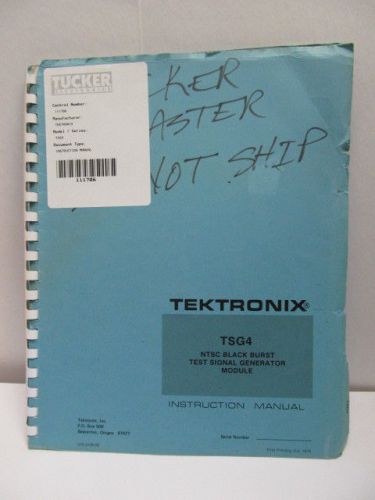 TEKTRONIX Model TSG4: NSTC Black Burst Test SG Module Instr Manual/Schematics