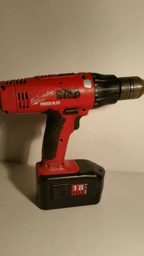 Milwaukee Power Plus Cordless Drill 18 volt no charger for parts only