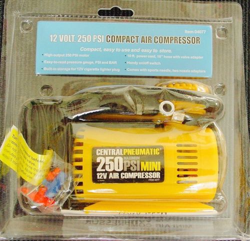 Central pneumatic 250 psi mini 12v compact air compressor never used for sale