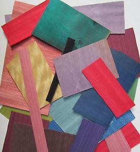 Dyed veneer scraps assortment