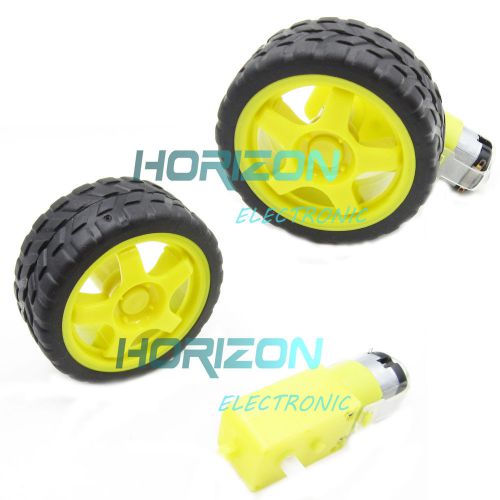 smart Car Robot Plastic Tire Wheel with DC 3-6v Gear Motor for arduino