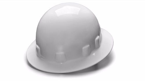 Pyramex Hard Hat White SLEEK FULL BRIM With 4 Point Ratchet Suspension, HPS24110