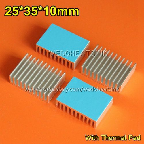 10pcs 25x35x10mm Heat Sink Aluminum Heatsink For 1W 3W LED With Blue Thermal Pad