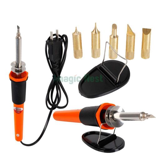 7pcs 110V Engraving Electric Rework Solder Soldering Iron Tool Kit with Bits New