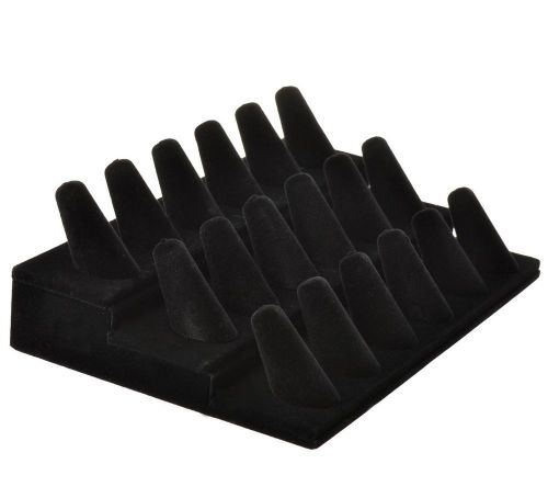 Ginasy Black Velvet 18 Finger Ring Showcase Counter Top Display