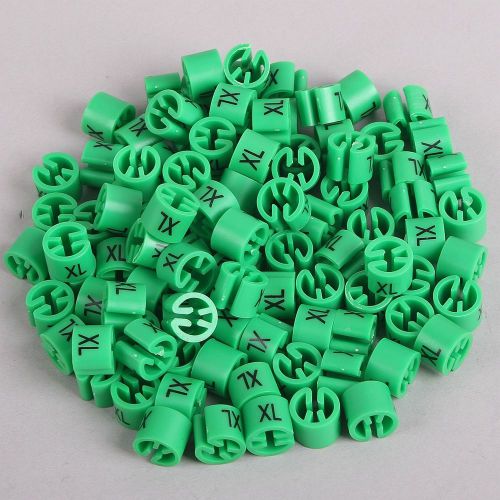 100pcs green  hanger sizer garment markers &#034;xl&#034;plastic size marker tags for sale