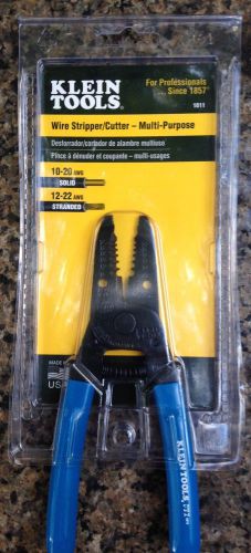 Klein Tools 1011 Wire Stripper Cutter Solid and Stranded Wire Blue 6 1/8 Inches