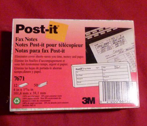 BRAND NEW SEALED Post-it Fax Notes HTF 7671 3M