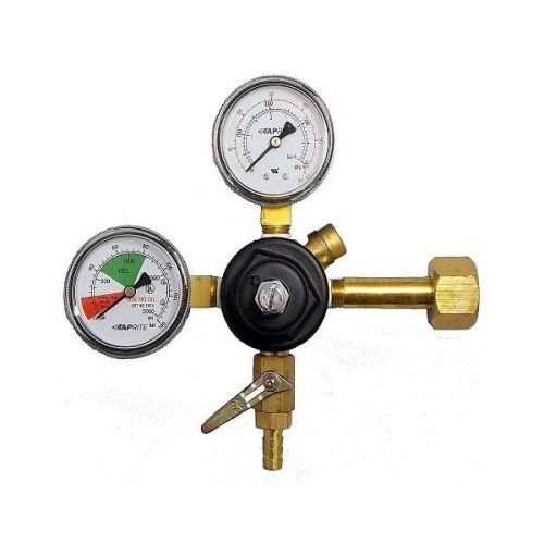 Taprite CO2 Primary Regulator, Dual Gauge with 5/16&#034; Hose Barb - MADE IN USA