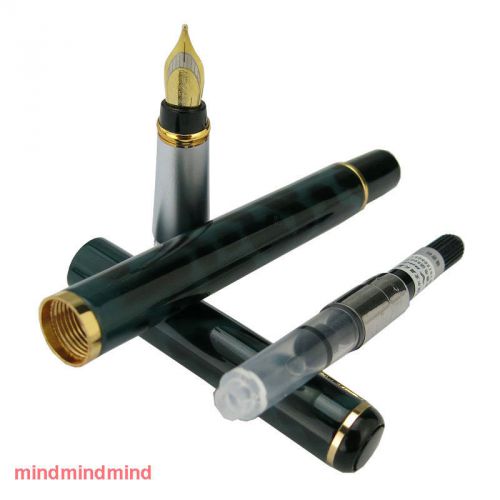 Baoer 801 dark green barrel black leopard fine nib fountain pen for sale