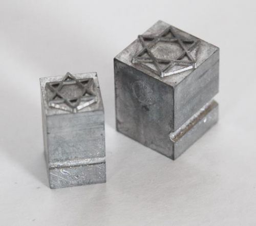 2 Pieces Letterpress Metal Lead Typesetting Star Of David Lead Type