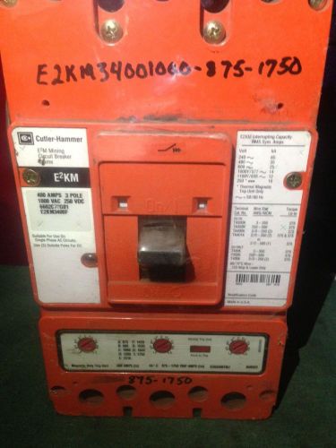 Eaton e2km3400f mining circuit breaker, 400a, 1000v, 875-1750 mag. trip range for sale