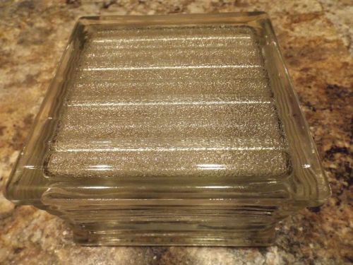 Vintage Architectural Glass Building Ribbed Blocks 5.5&#034; X 5.5&#034; X 4 set of 2