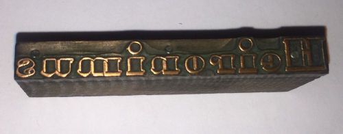 =Vintage Letterpress Printers Block Heironimus Department Store Metal on Wood