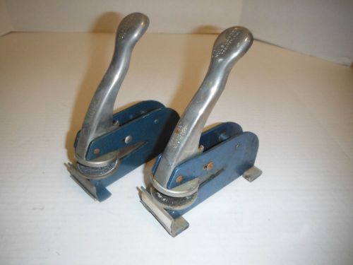 (2) vintage 2&#034; round official long reach embossers  custom seal embosser for sale