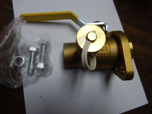 United  1-1/4&#034; brass pump isolation valve w/rotating flange &amp; drain off for sale