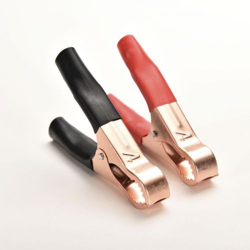 2pcs red&amp;black car battery clip cables alligator clips charger clamp pme for sale