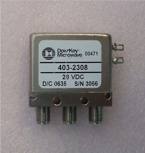 Quantity 1 - Dow-Key Microwave 28 VDC SPDT SMA RF Relay - Model 403-2308