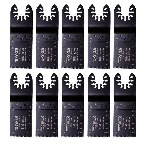 Ryker Hardware 10 Piece Bi-metal Oscillating Multitool Saw Blade Set | Wood &amp;...