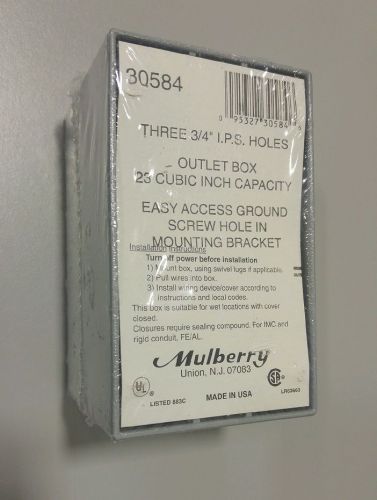 **new** mulberry 30584 deep 1-gang weatherproof box, 2-5/8 inch depth, gray for sale